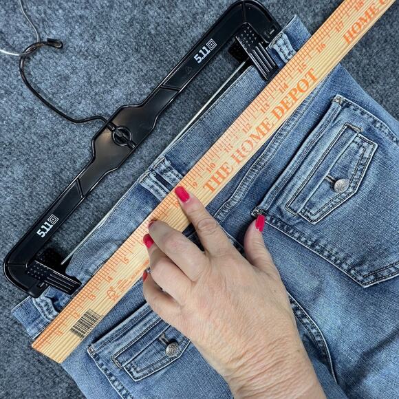 White House Black Market Bootcut Jean Women 10R Blue Flare Denim Retro Boho Chic - Picture 6 of 11